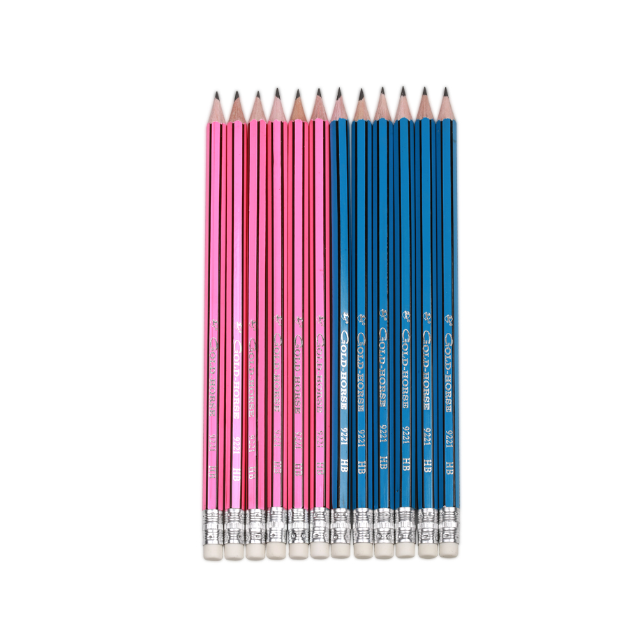 9221Stripe pencil with rubber tip